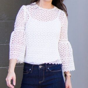 J Crew Cream Lace Women's Top
